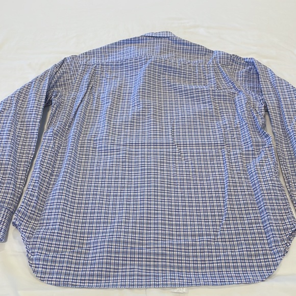 Billy Reid Men L/S Shirt Blue/White/Red Medium - Picture 8 of 8